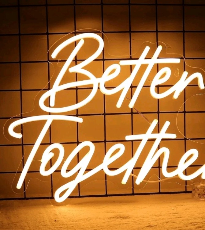 Better Together LED neon sign rental
