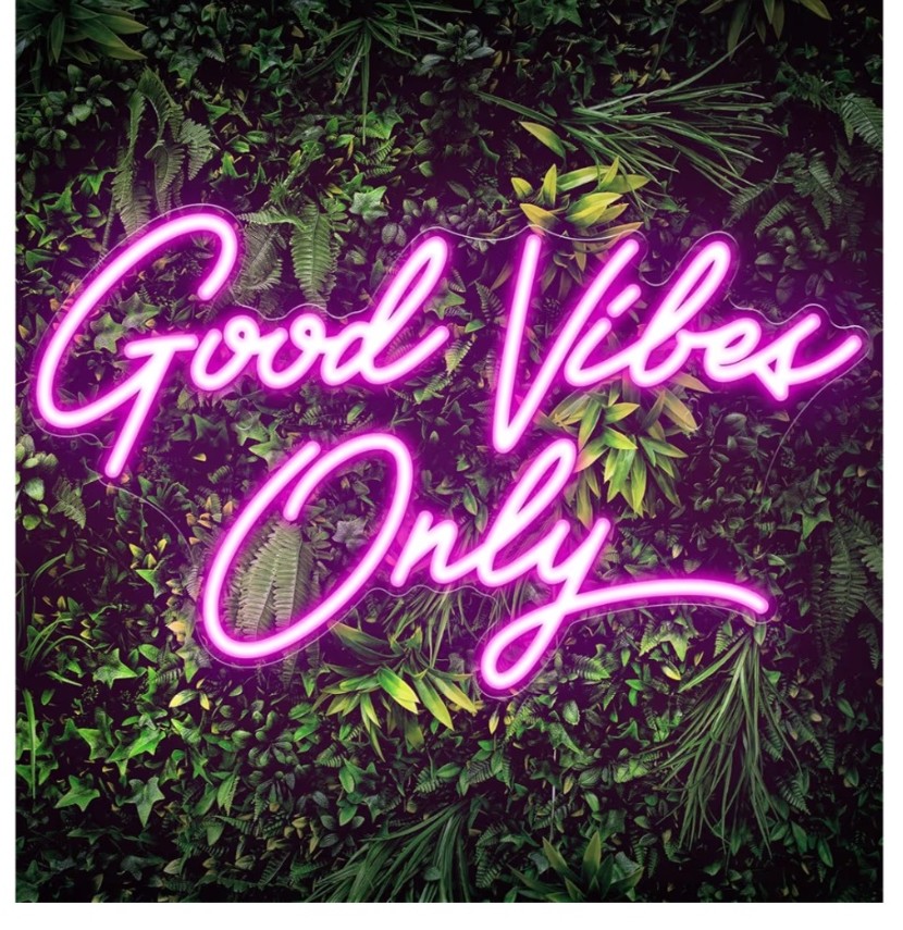 Good Vibes Only LED neon sign rental