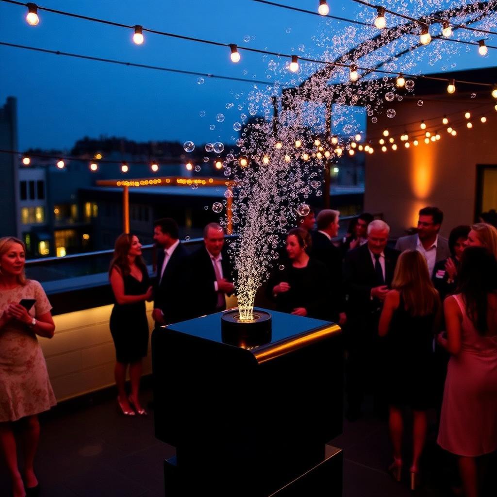 Bubble machine at an elegant corporate evening event