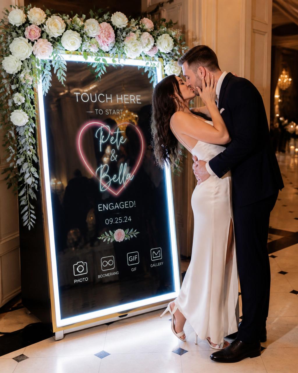 Engagement Parties featuring Vibe Haus photo booth, backdrop, and velvet ropes